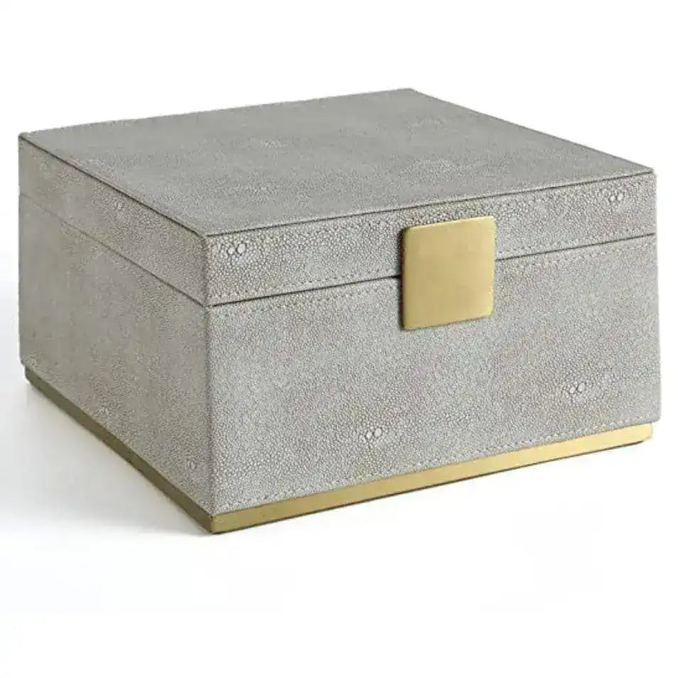 Faux Shagreen Leather Square Organizer - MAIA HOMES