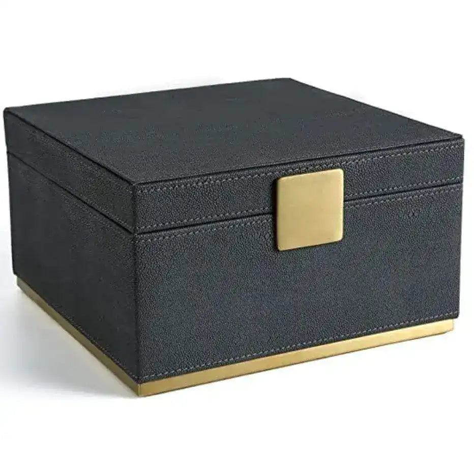 Faux Shagreen Leather Square Organizer - MAIA HOMES