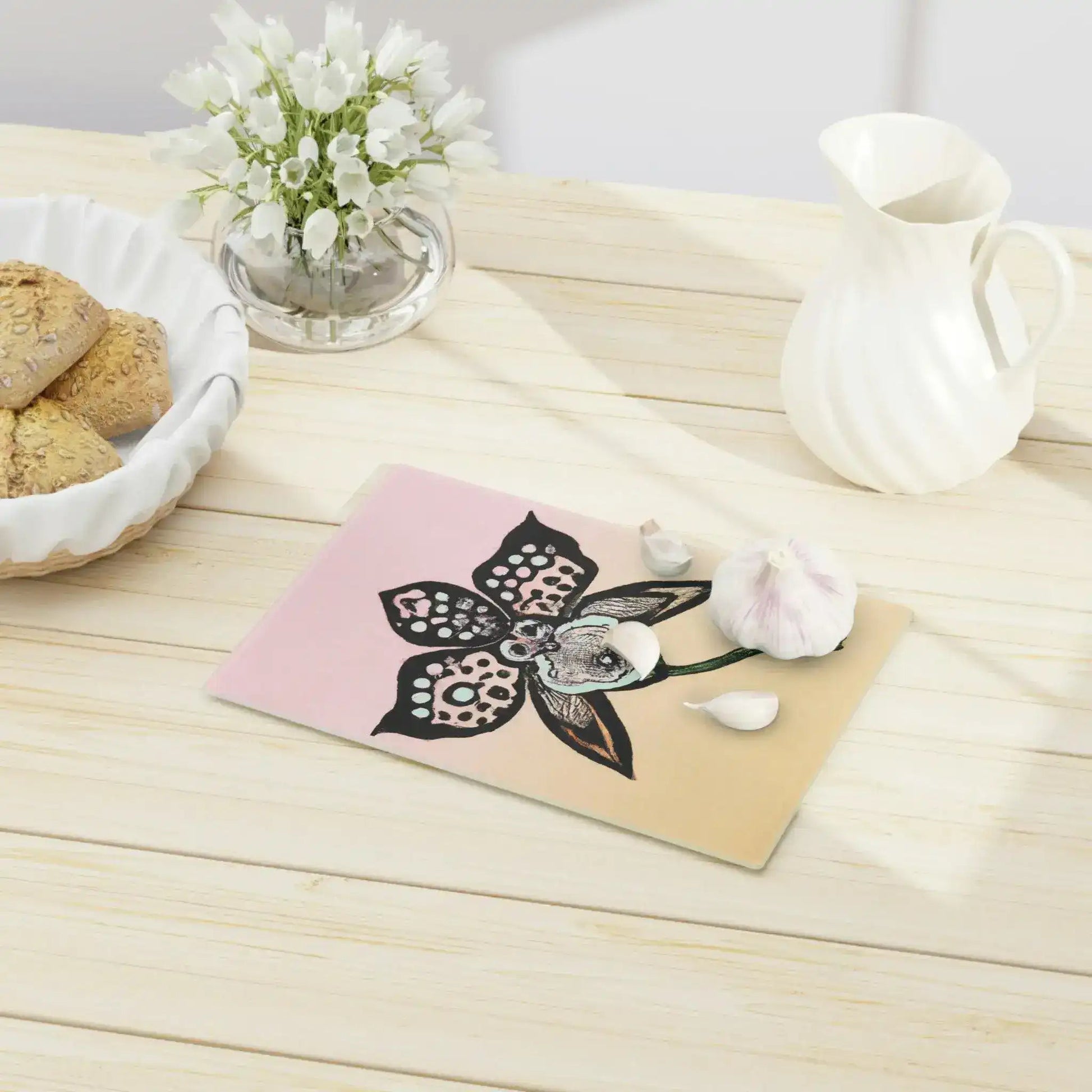 Flower Bloom Glass Cutting Board - MAIA HOMES