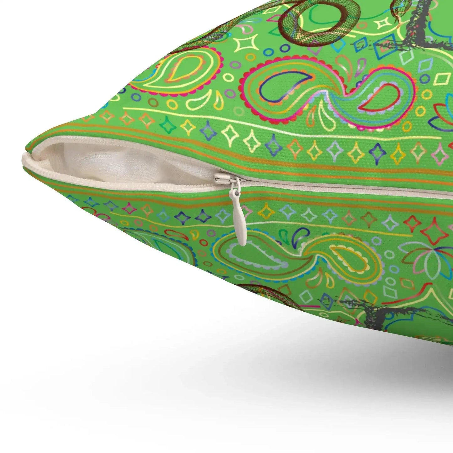 Full Moon Night Palm Trees Throw Pillow - Green - MAIA HOMES