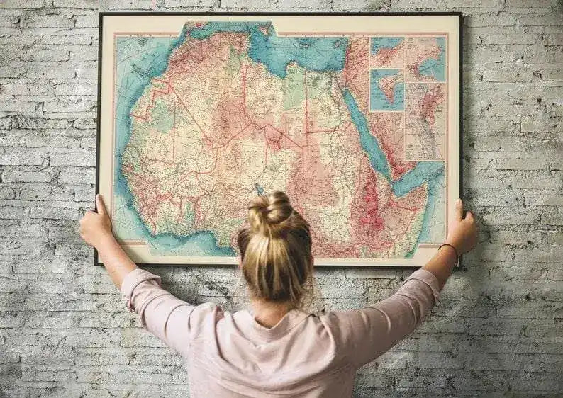 Geographical Map of North Africa| Map Wall Decor
