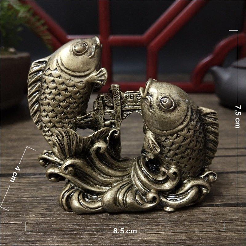 Gold Fish Chinese Feng Shui Buddha Statues - Animal Amity