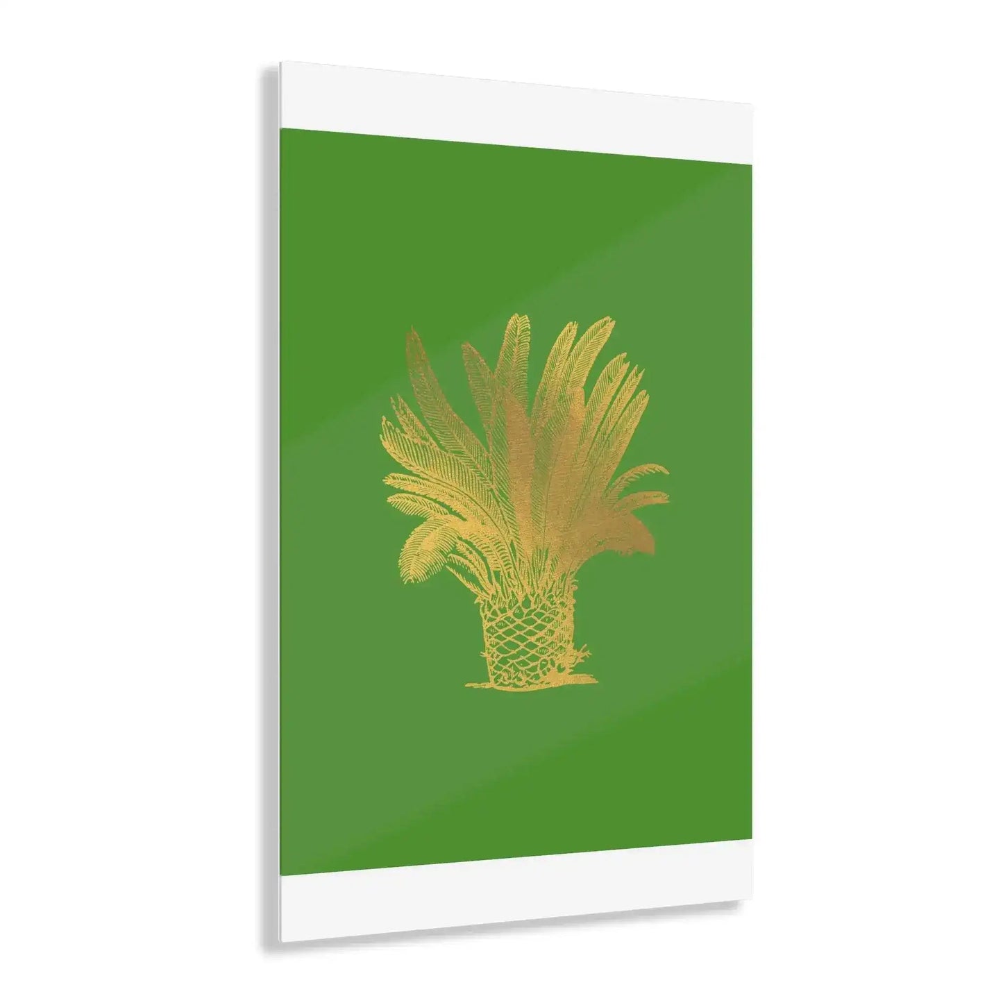 Golden Palm Tree Green Acrylic Print - MAIA HOMES