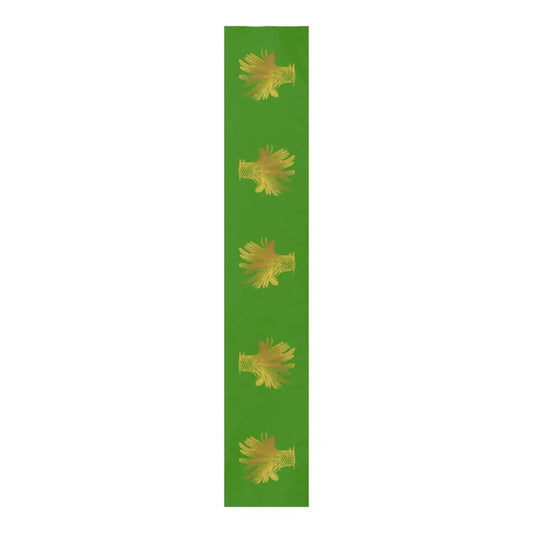Golden Palm Trees Green Table Runner - MAIA HOMES
