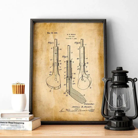 Golf Club Vintage Patent Poster Print