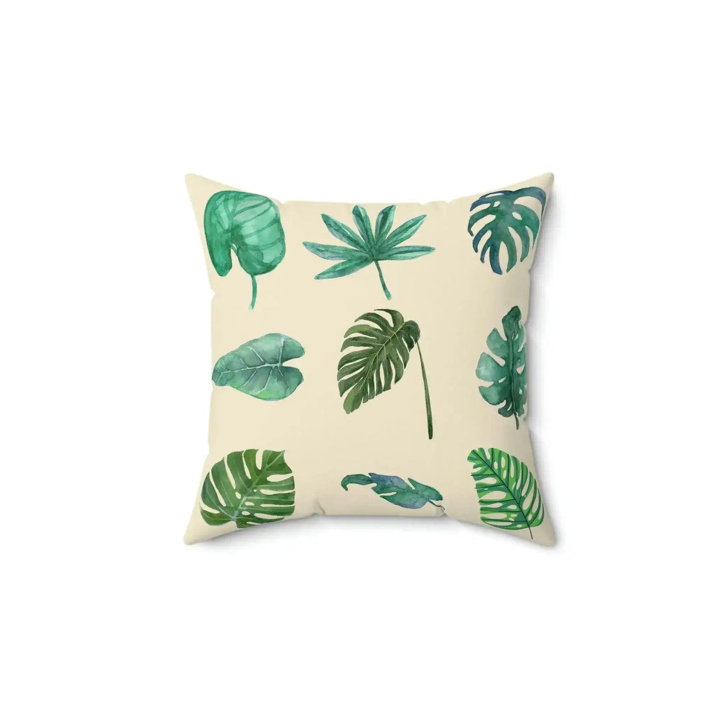 Green Monstera Leafy Printed Throw Pillow - MAIA HOMES