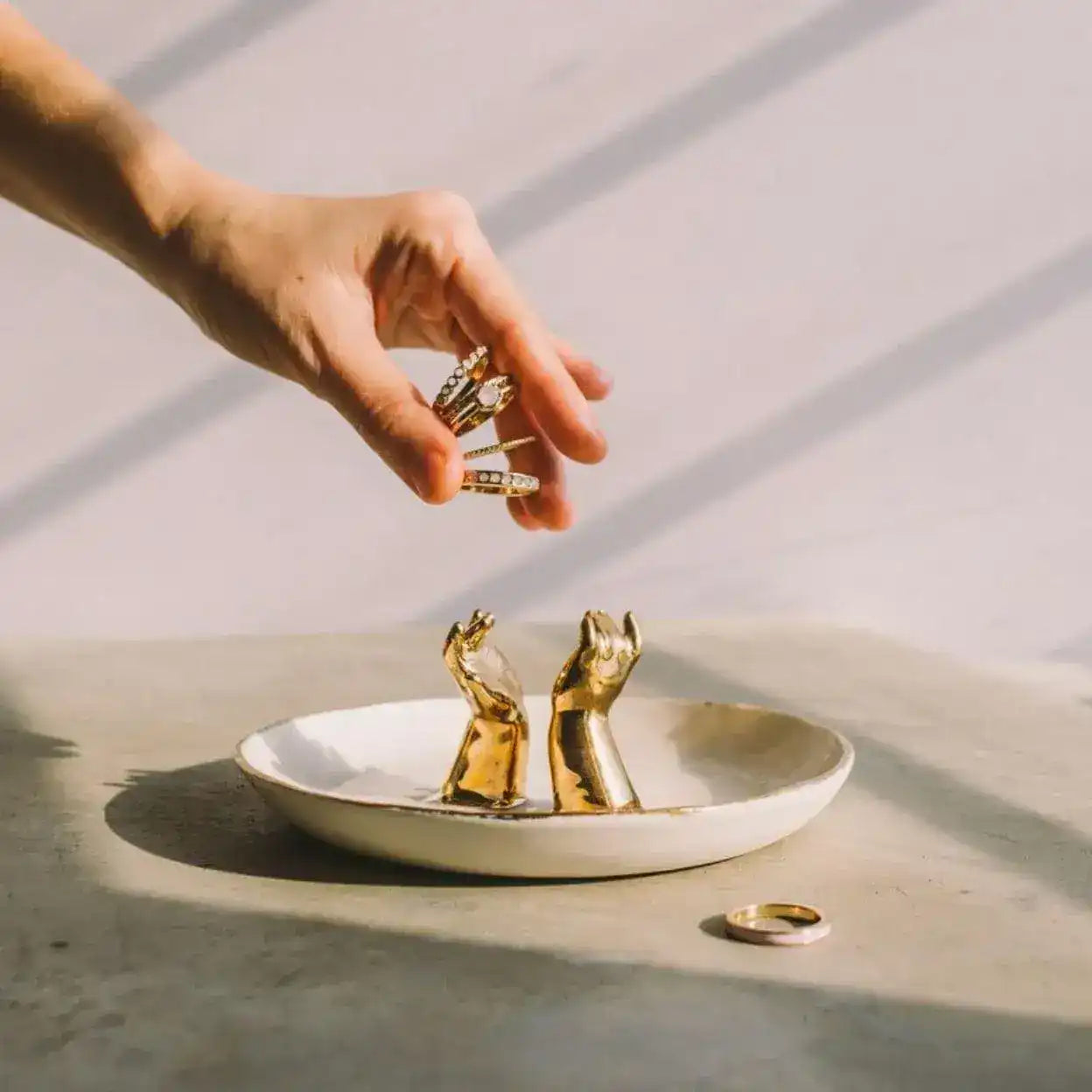 Hand Crafted Bohemian Catch All Porcelain Vanity Trinket Dish