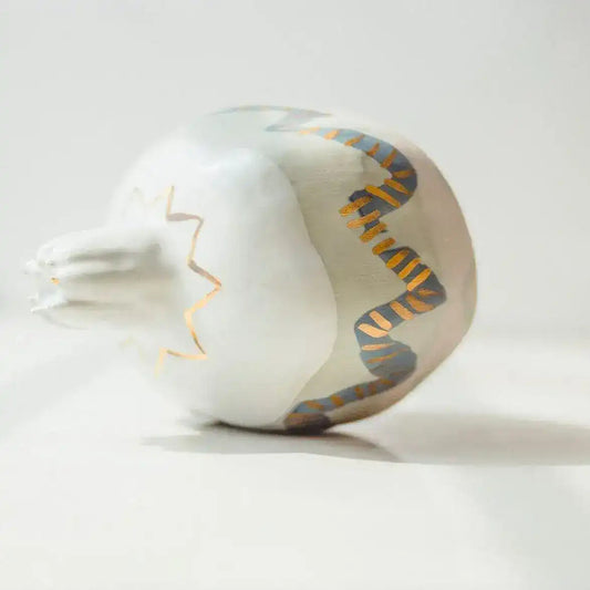 Hand Crafted Porcelain Pomegranate Deco - Emerald