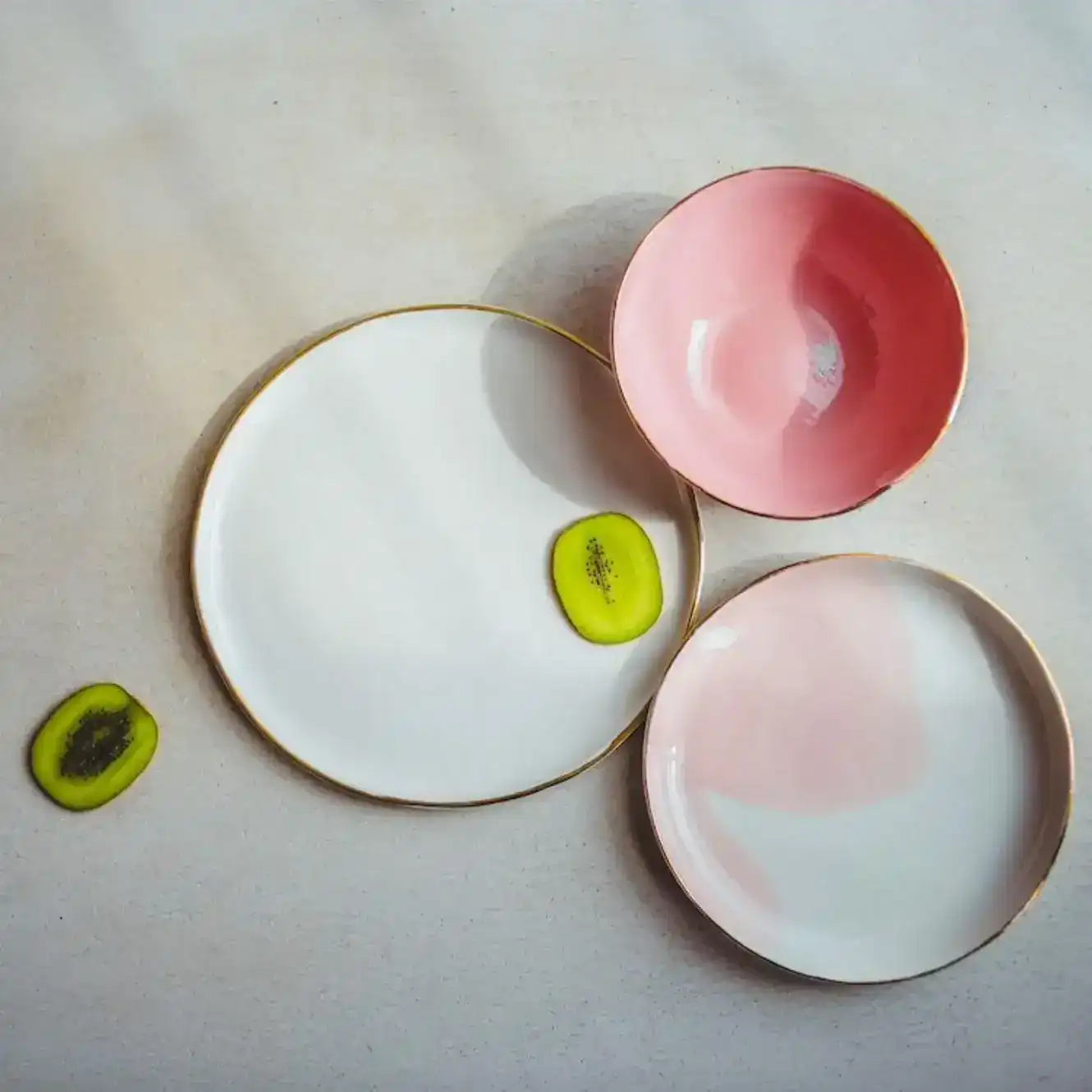Handmade Porcelain Ombre Pink Tableware