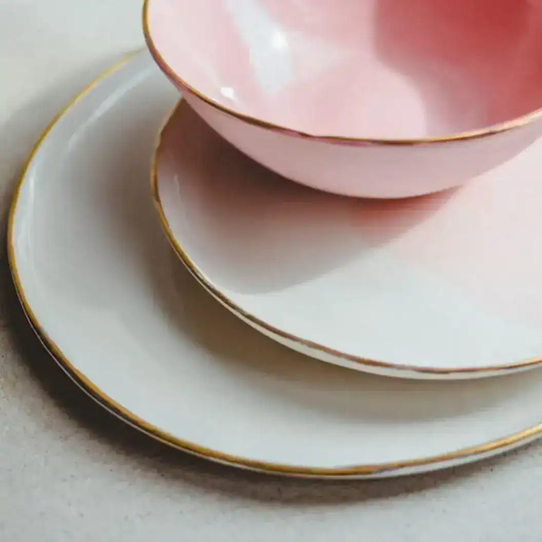Handmade Porcelain Ombre Pink Tableware