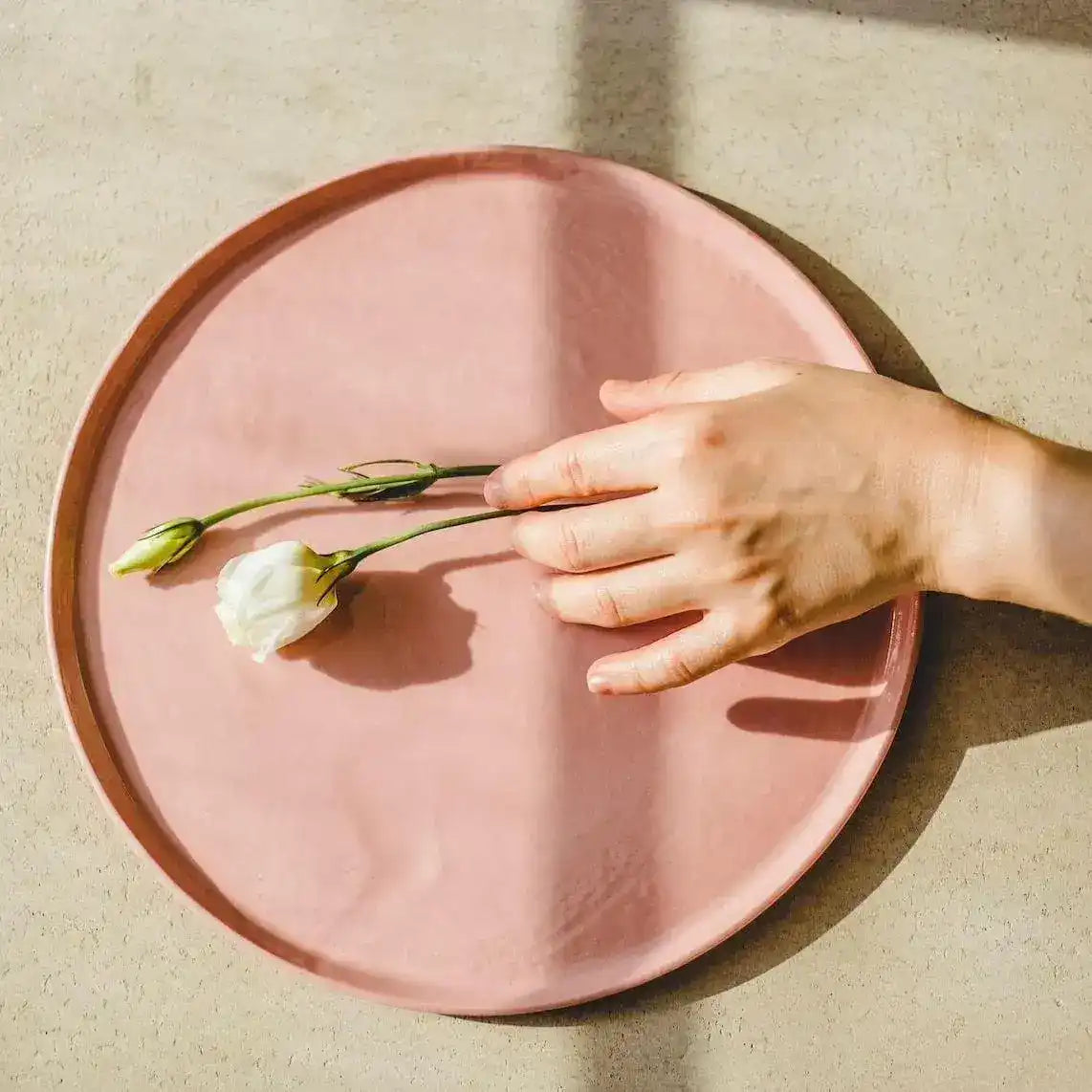 Handmade Porcelain Pink Blush Dinner Plate