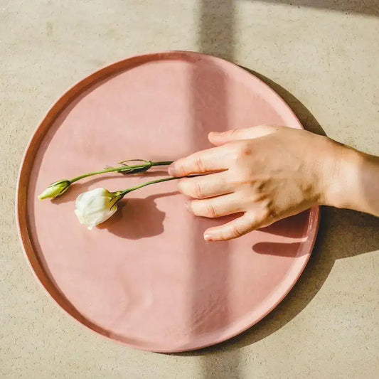 Handmade Porcelain Pink Blush Dinner Plate