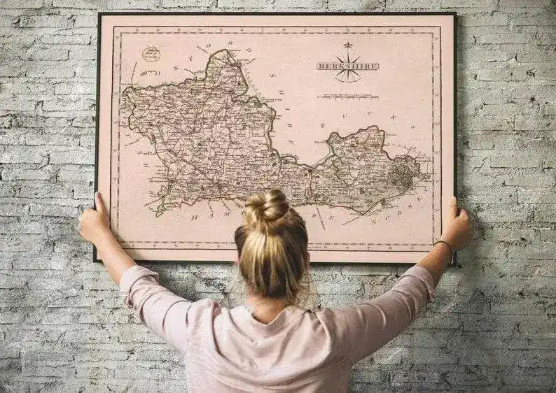 Historical Map of Berkshire 1787| Old Map Wall Decor