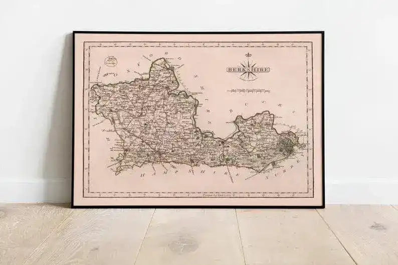 Historical Map of Berkshire 1787| Old Map Wall Decor