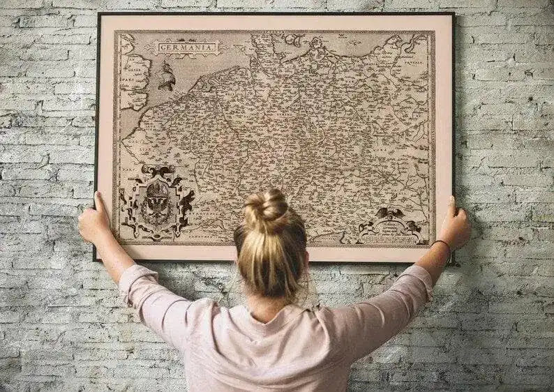 Historical Map of Germany 1570| Old Map Wall Decor