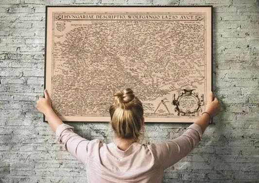 Historical Map of Hungary 1570| Old Map Wall Decor