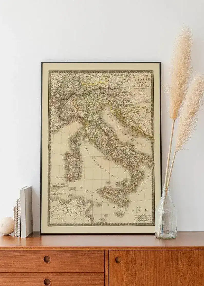 Historical Map of Italy 1828| Old Map Wall Decor
