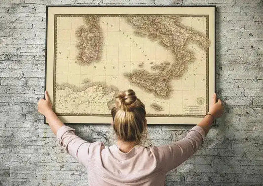 Historical Map of Southern Italy 1828| Old Map Wall Decor