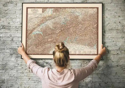 Historical Map of Switzerland 1856| Old Map Wall Decor