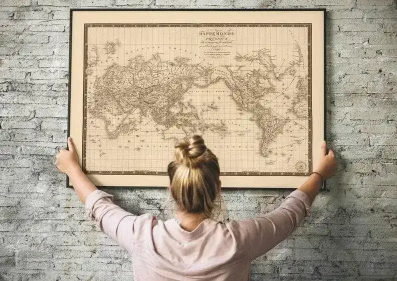 Historical Map of The World| Old Map Wall Decor