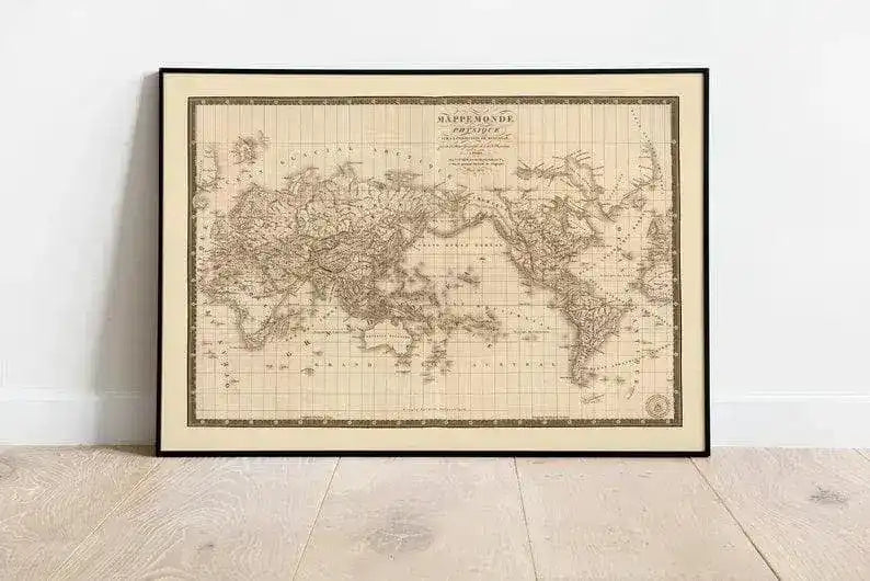 Historical Map of The World| Old Map Wall Decor