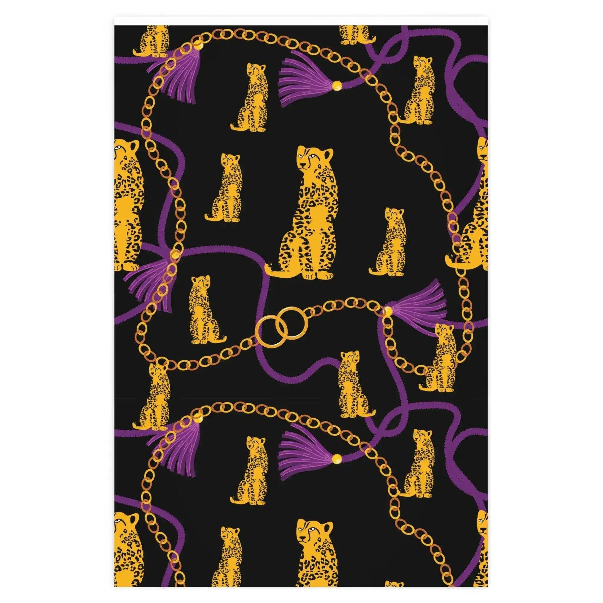 Leopard and Gold Chains Wrapping Paper - MAIA HOMES