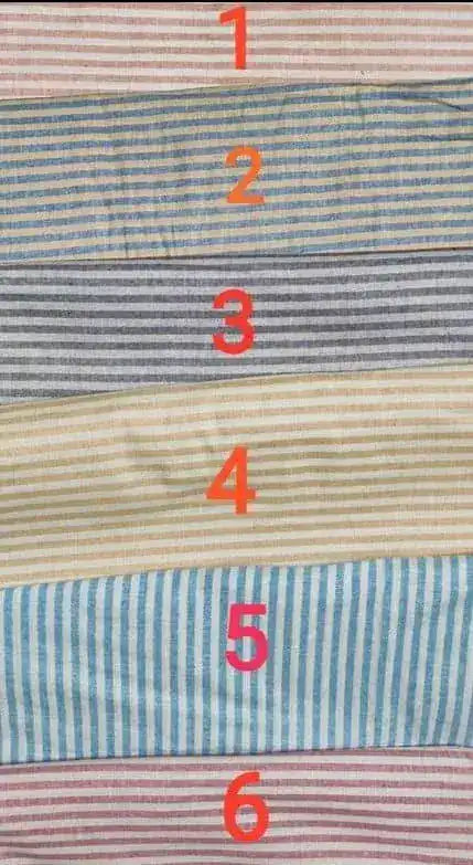 Light Blue Scalloped Striped Cotton Napkins