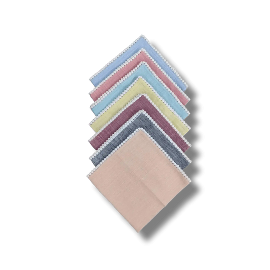 Linen Tea Napkins with Pom Pom Lace - MAIA HOMES