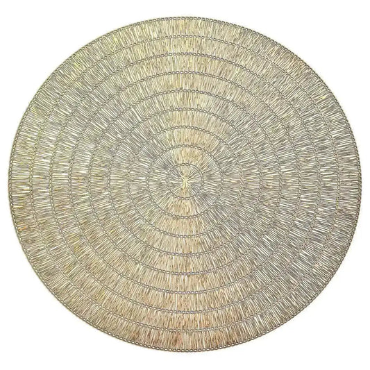Maia Metalic Gold Round Place Mats - Set of 6