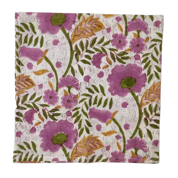 Major Springtime Block Printed Cotton Napkins