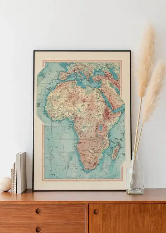 Map of Africa| Old Map Wall Decor