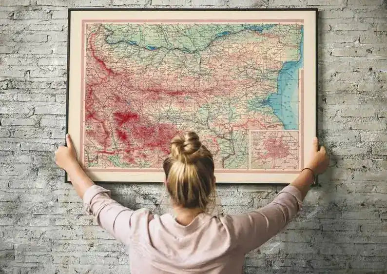 Map of Bulgaria| Old Map Wall Decor