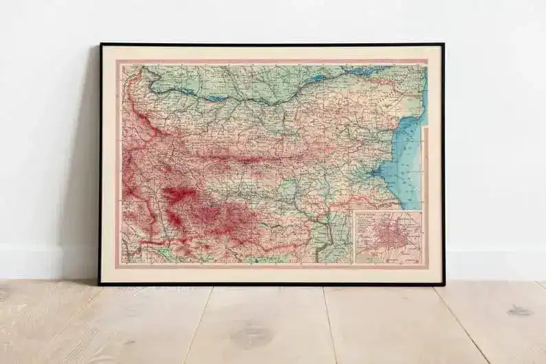 Map of Bulgaria| Old Map Wall Decor