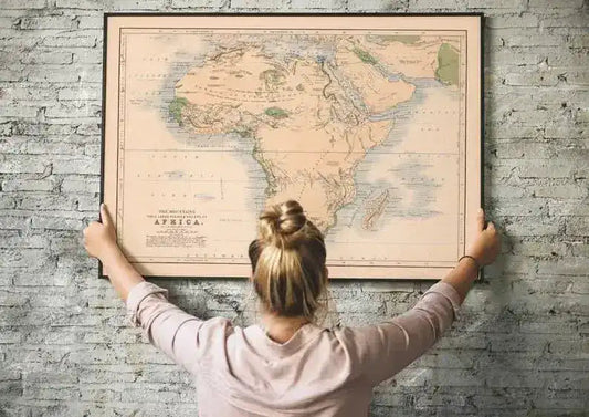 Map of Mountains, Lakes and Valleys of Africa 1852| Old Map Wall Decor