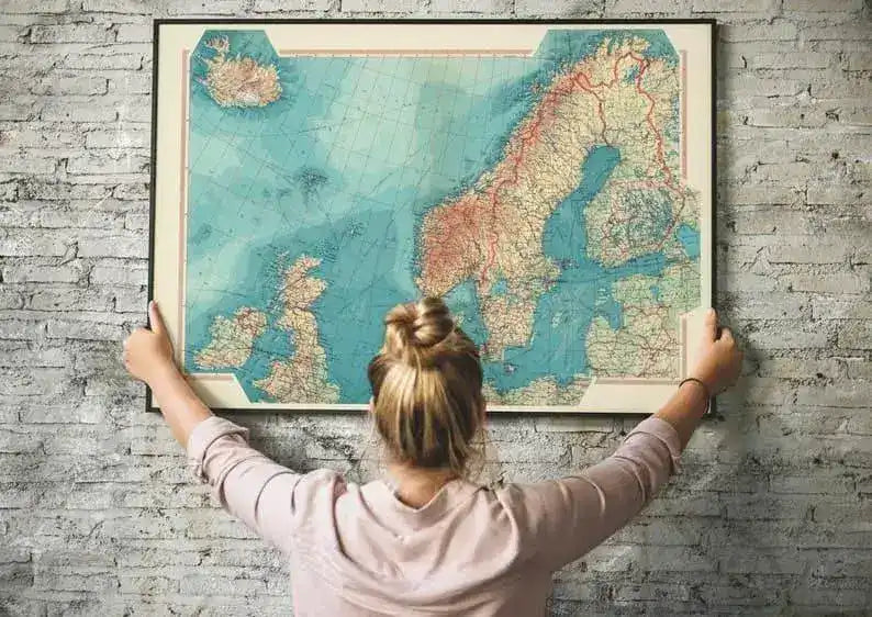 Map of Northern Europe| Old Map Wall Decor