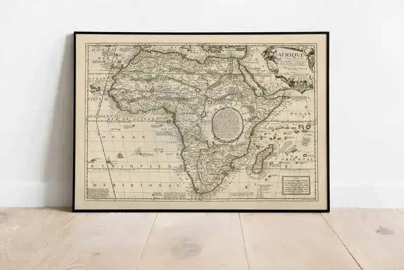 Map of the Africa 1689| Old Map Wall Decor