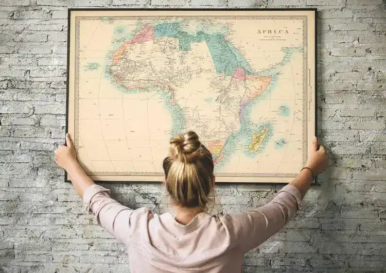 Map of the Africa 1872| Old Map Wall Decor