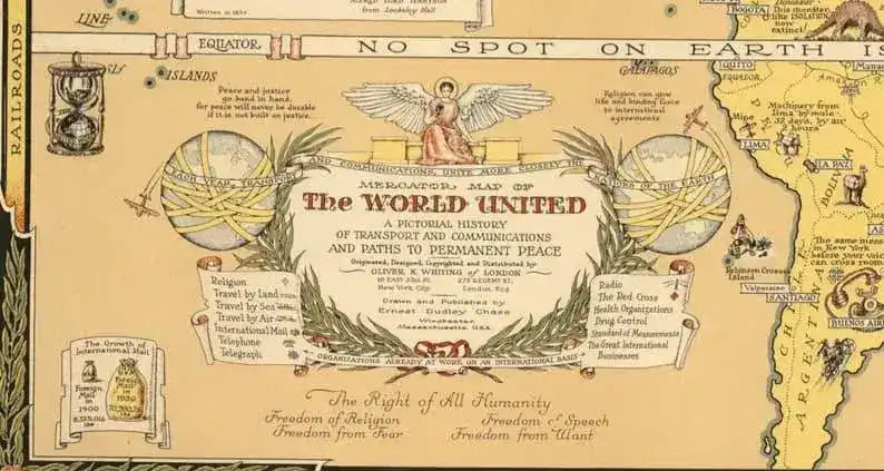 Mercator Map of the World United| Cold War Era illustration