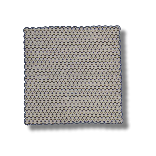 Mini Scallop Denim Blue Cotton Napkins