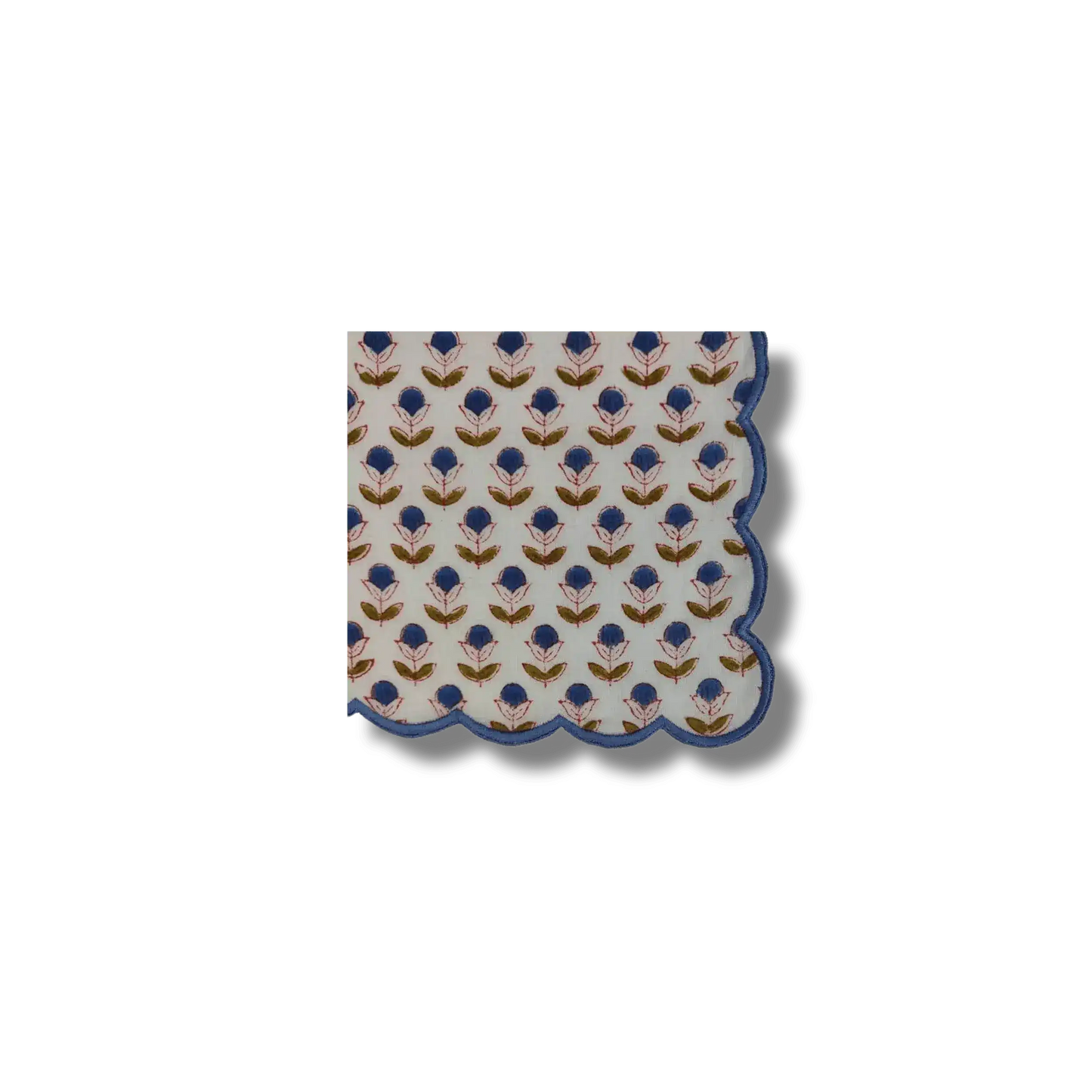 Mini Scallop Denim Blue Cotton Napkins