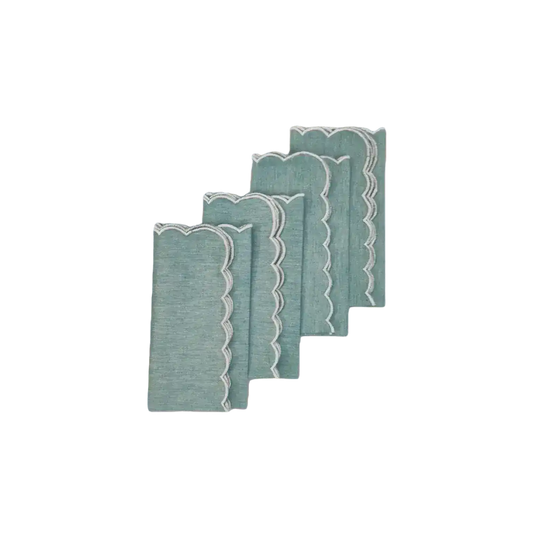 Mini Scalloped Plain Cotton Napkins - MAIA HOMES