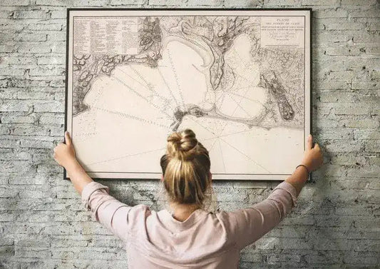 Nautical Map of Cadiz Harbor 1789| Old Map Wall Decor