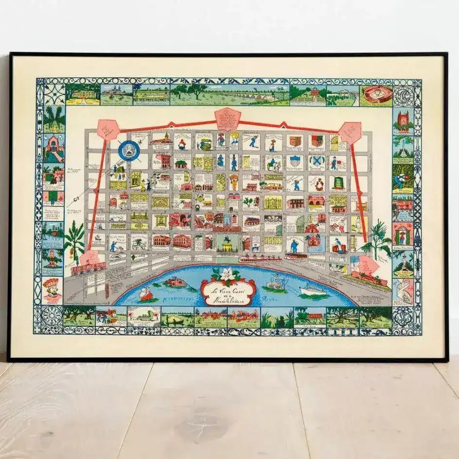 New Orleans Vintage Map Wall Print