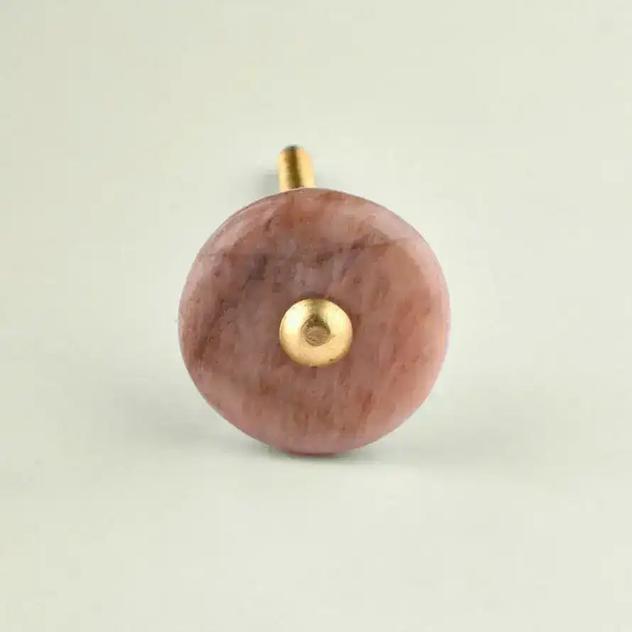 Pink Natural Gemstone Cabinet Knobs - Set of 6 - MAIA HOMES