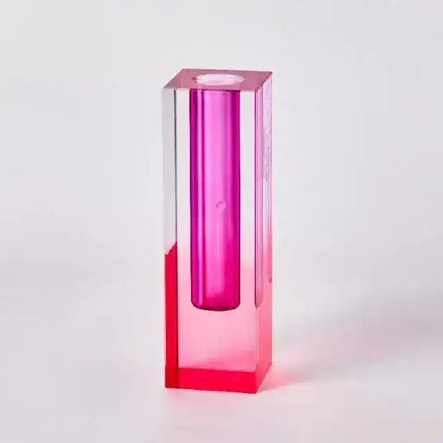 Rainbow Pillar Glass Bud Vase - MAIA HOMES