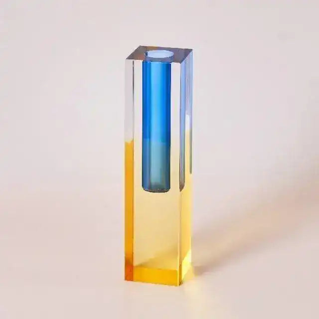 Rainbow Pillar Glass Bud Vase - MAIA HOMES