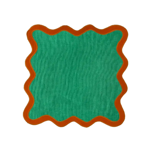 Red and Green Scallop 100% Linen Placemat