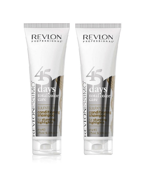 2xPack Revlon Professional Revlonissimo 45 days Stunning Highlights Shampoo Conditioner - 550 ml