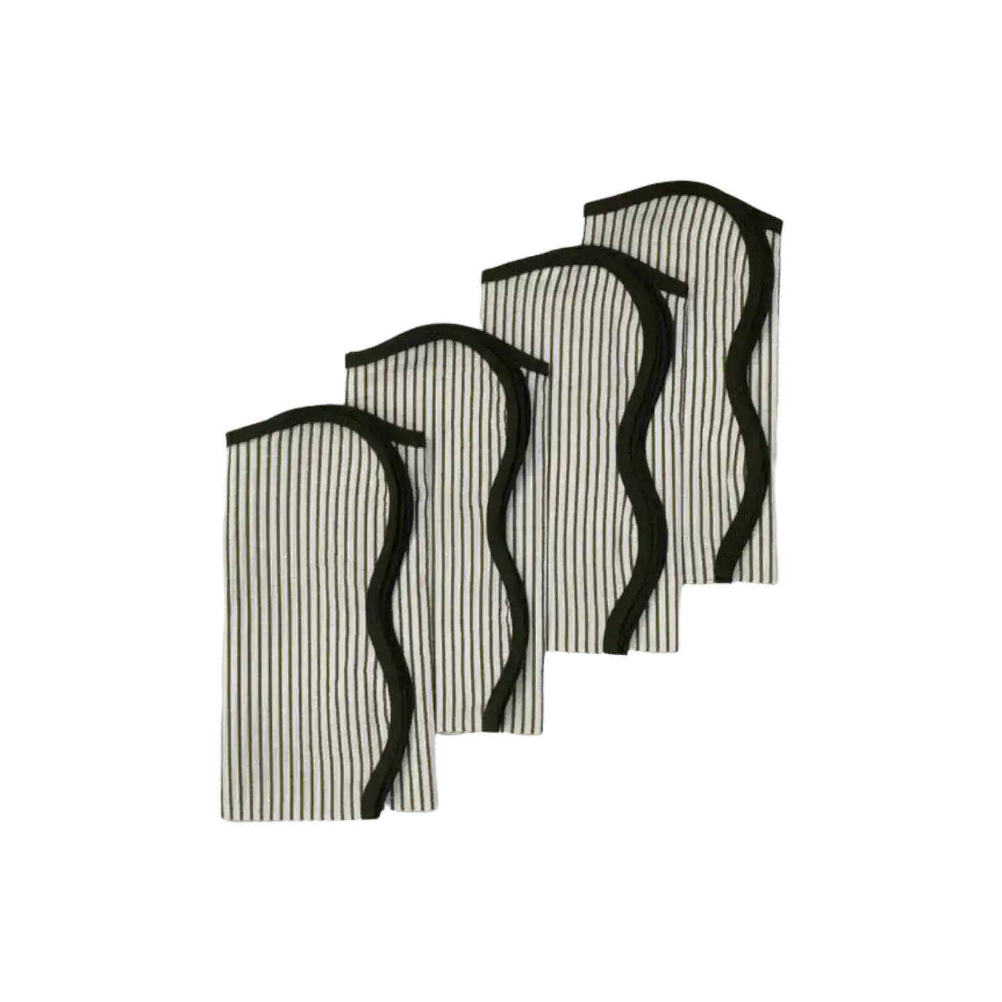 Scallop Striped Square Cotton Napkins