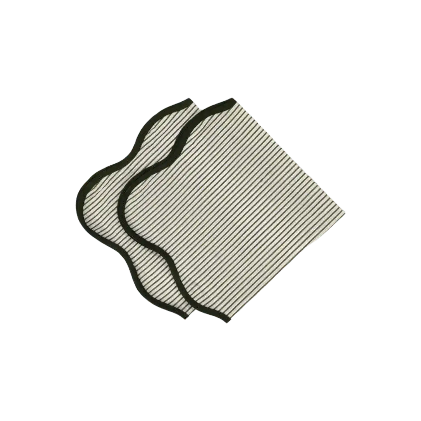 Scallop Striped Square Cotton Napkins